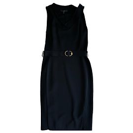 Gucci schwarzes ärmelloses Strickkleid mit Gürtel Schwarz