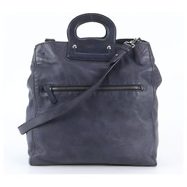 Borsa a tracolla 2-Way in pelle Miu Miu Blu navy