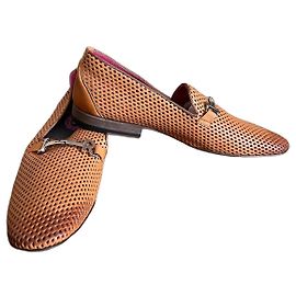 John Richmond Richmond braune Leder-Loafer mit Lochmuster Braun