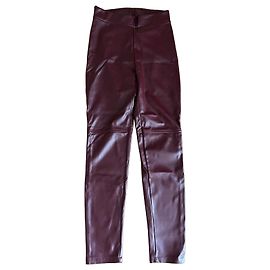Wolford Faux Leather Trousers - Bordeaux Red Dark red