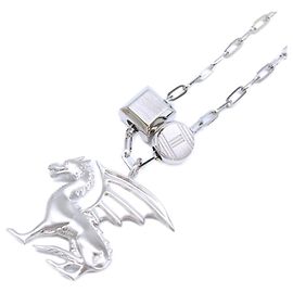 Hermès HERMES Dragon Talisman Anhänger Halskette Silber