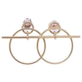 Hermès Orecchini Hermes 18K Pink Gold Echappé PM Motivo Cerchio D'oro