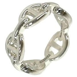 Hermès Bague Anneau Hermes Enchainée PM Argenté