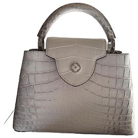 Louis Vuitton Capucines BB in pelle di coccodrillo bianca Bianco