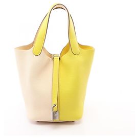 Hermès Borsa Hermes Picotin Lock PM D'oro Crudo Giallo