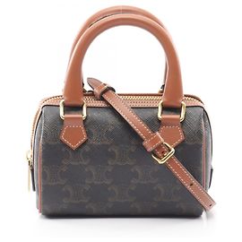 Céline Celine Triomphe 2-Way Handtasche Braun Schwarz