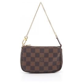 Bolsa Louis Vuitton Mini Pochette Accessoires Damier Ebene Marrom