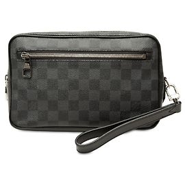 Louis Vuitton Damier Graphite Pochette Kasai Clutch Bag Black