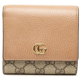 Gucci GG Supreme Bi-fold Geldbörse Braun Beige