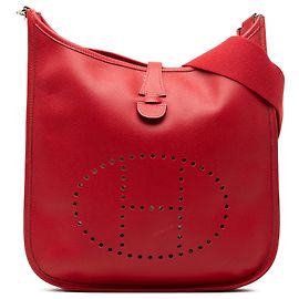Hermès Red Epsom Evelyne III PM Rot
