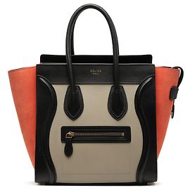 Céline Celine Beige Micro Tricolor Leather Luggage Tote Beige