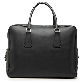 Mala de Negócios Prada em Saffiano Preta Preto