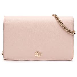 Cartera con cadena Gucci GG Marmont de piel de becerro rosa Rosa