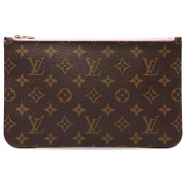 Louis Vuitton Brown Monogram Neverfull MM Pouch Brown