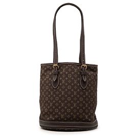 Louis Vuitton Brown Monogram Mini Lin Bucket PM Brown Dark brown