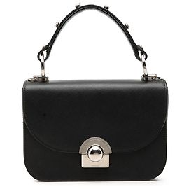 Bolsa Satchel Prada Black Saffiano Lux Arcade Preto