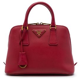 Borsa Prada Red Small Saffiano Lux Promenade Satchel Rosso