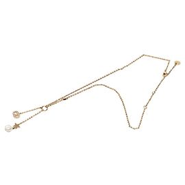 Christian Dior Gold Plated Rhinestone Necklace Golden
