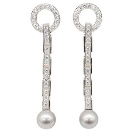 Orecchini Cartier Himalia in perle e diamanti in oro bianco 18K Argento D'oro Altro