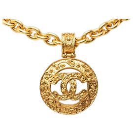 Chanel Vintage Coco Mark Chain Necklace Golden