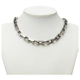 Louis Vuitton Monogram Collier Chain Necklace Plata