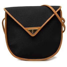Autre Marque Bolsa de ombro Saint Laurent Cassandra com logótipo triangular Preto Bege