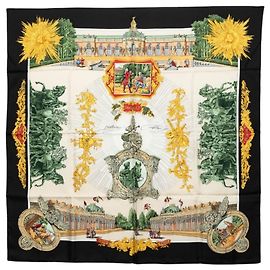 Hermès Foulard Hermes Carre 90 Sanssouci Palace Nero Multicolore