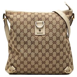 Borsa a tracolla Gucci GG Canvas Abbey Nero Beige Crudo