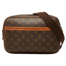 Sac bandoulière Louis Vuitton Monogram Reporter PM Marron
