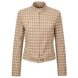 Chaqueta Pinko de algodón estampado diamante Castaño Beige
