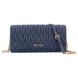 Miu Miu Matelassé Shoulder Bag Navy blue