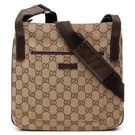 Bolsa Tiracolo Gucci GG Canvas Marrom Bege