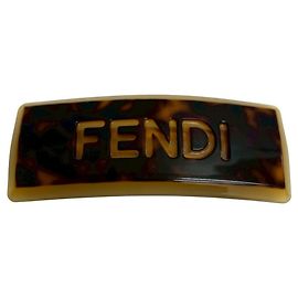 Fendi Barrette Brown Plastic Brown