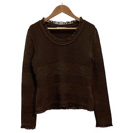 Autre Marque Pull en maille dentelle Rene Marron