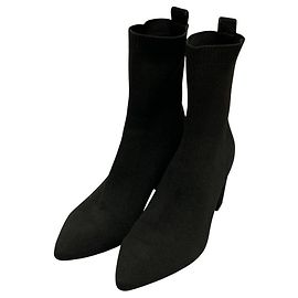 Autre Marque DOUBLE STANDARD CLOTHING Pointed Toe Knit Short Boots Black