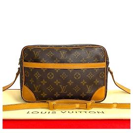 Borsa a tracolla Louis Vuitton Trocadero Monogram in pelle Marrone Bronzo