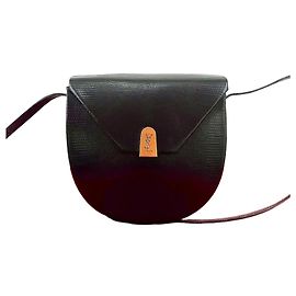 Borsa a tracolla in lucertola Yves Saint Laurent Nero