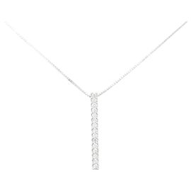 Autre Marque Au750 Diamond Necklace Silvery