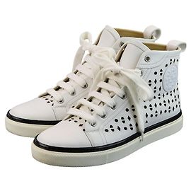 Hermès Hermes Jimmy Cutwork Leather High Top Sneakers 36 Branco