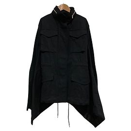 sacai Fabric Combo Jacket Knit Combo Military Jacket Black