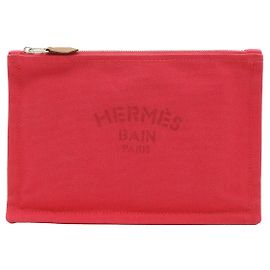 Hermès Bolsa Hermes Yachting PM em lona e couro Rosa