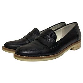Mocassins en cuir LANVIN en Bleu Noir