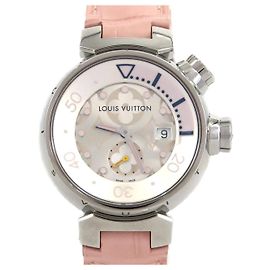 Relógio Louis Vuitton Tambour Diving em aço inoxidável Rosa