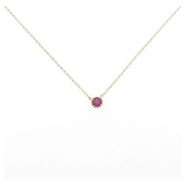 Autre Marque Au750 Ruby Necklace Golden