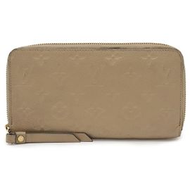 Louis Vuitton Zippy Wallet Monogram Empreinte Long Wallet Beige