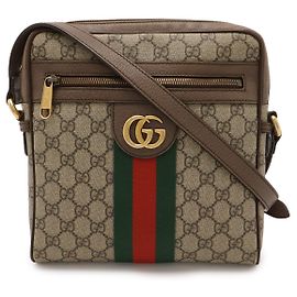 Borsa a tracolla Gucci Ophidia GG Supreme Rosso Beige Altro Verde