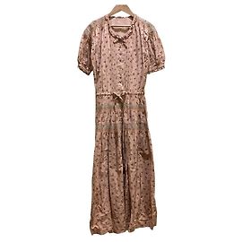 Autre Marque Langes Kleid mit Blumenprint Wonderful World Pink