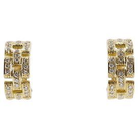 Boucles d'oreilles Cartier Maillon Panthère Au750 Diamond Doré