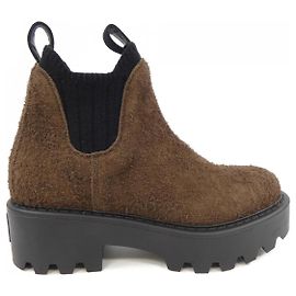 Bottines Miu Miu en cuir marron Marron