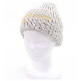 Gorro de Lã Louis Vuitton LV Birds Marrom Cinza Amarelo